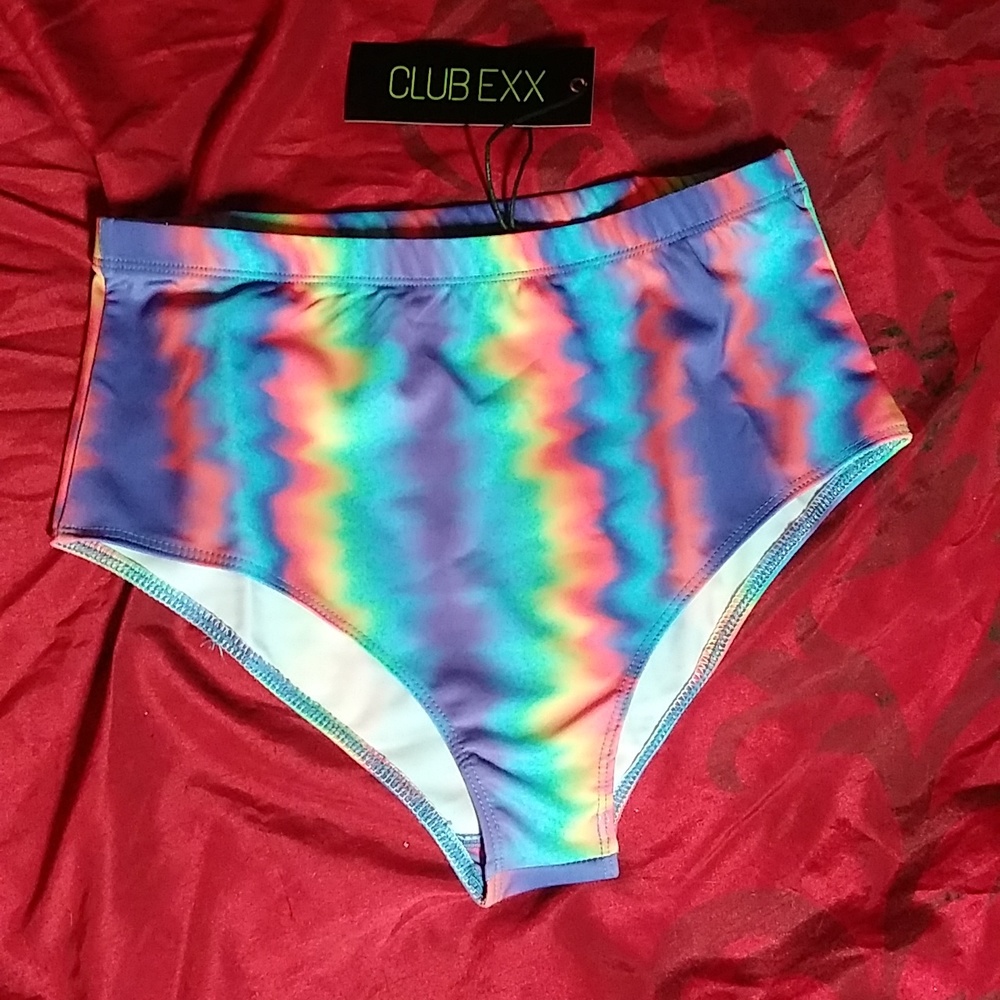 Dolls Kill × Club Exx Hypnotic Rainbow Booty Shorts (XS)